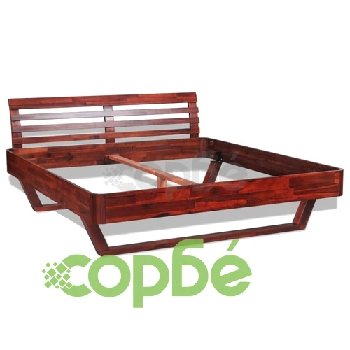 Рамка за легло с 2 нощни шкафчета, акация масив, 180x200 cм ➤ топ цена ➤ sorbe.bg