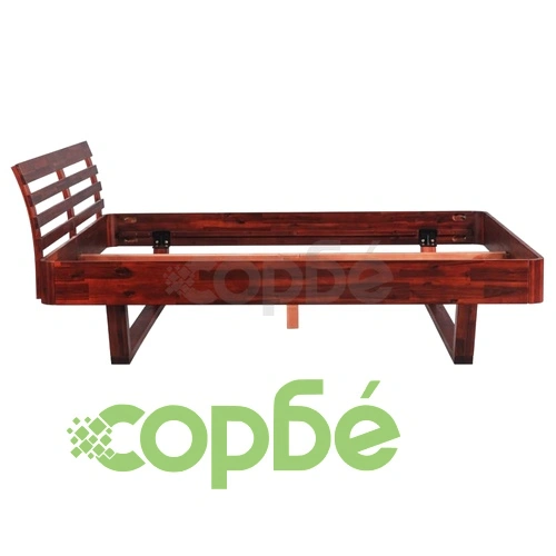 Рамка за легло с 2 нощни шкафчета, акация масив, 180x200 cм ➤ топ цена ➤ sorbe.bg