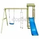 Детско съоръжение стълба пързалка и люлка 251x242x218 см дърво