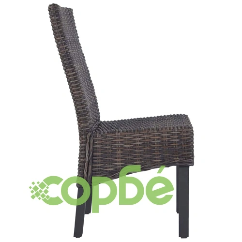 Трапезни столове, 4 бр, кафяви, кубу ратан и мангова дървесина  ➤ топ цена ➤ sorbe.bg