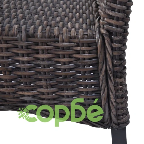 Трапезни столове, 4 бр, кафяви, кубу ратан и мангова дървесина  ➤ топ цена ➤ sorbe.bg