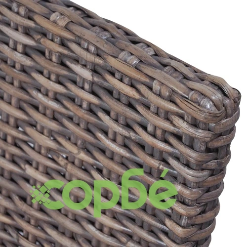 Трапезни столове, 4 бр, кафяви, кубу ратан и мангова дървесина  ➤ топ цена ➤ sorbe.bg