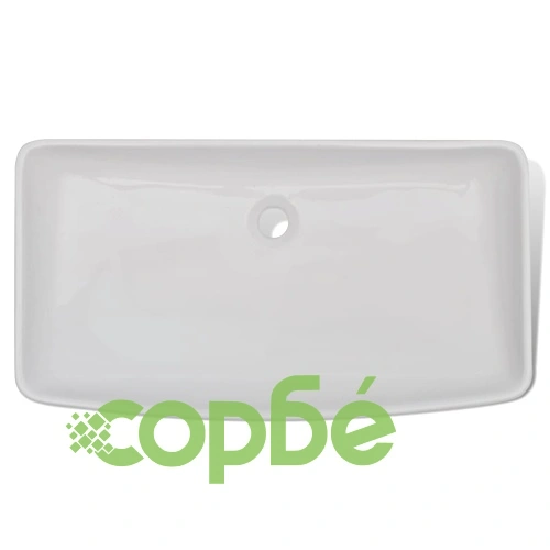 Мивка за баня със смесител, керамична, правоъгълна, бяла ➤ топ цена ➤ sorbe.bg