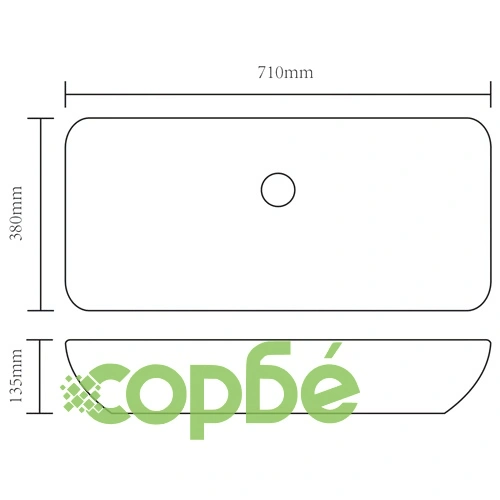 Мивка за баня със смесител, керамична, правоъгълна, бяла ➤ топ цена ➤ sorbe.bg