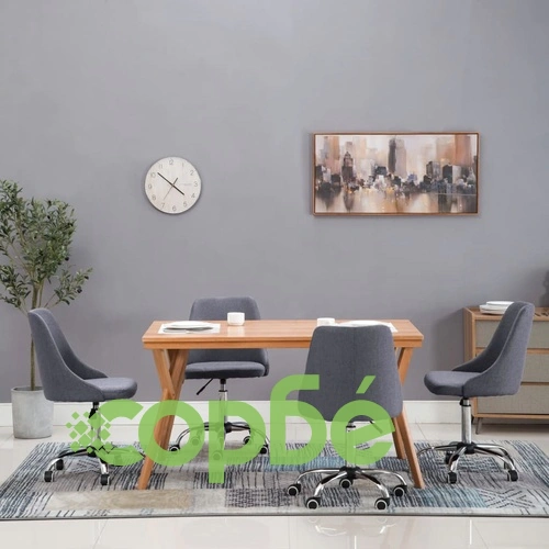 Трапезни столове, 4 бр, тъмносиви, текстил ➤ топ цена ➤ sorbe.bg