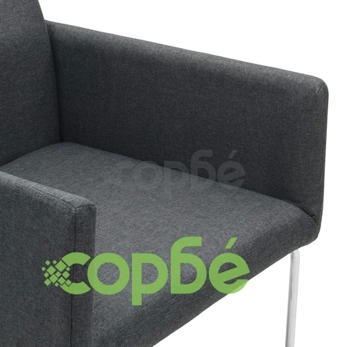 Трапезни столове, 6 бр, тъмносиви, текстил ➤ топ цена ➤ sorbe.bg