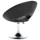 Въртящи се трапезни столове, 4 бр, черни, изкуствена кожа
