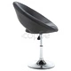 Въртящи се трапезни столове, 4 бр, черни, изкуствена кожа