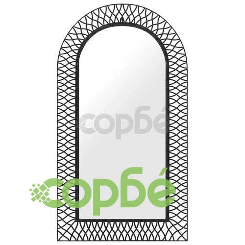 Градинско стенно огледало с рамка, 60x110 см, черно ➤ топ цена ➤ sorbe.bg
