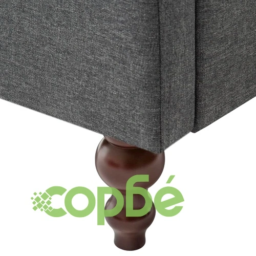 Комплект дивани Честърфийлд  2 бр текстилна тапицерия тъмносиви ➤ топ цена ➤ sorbe.bg