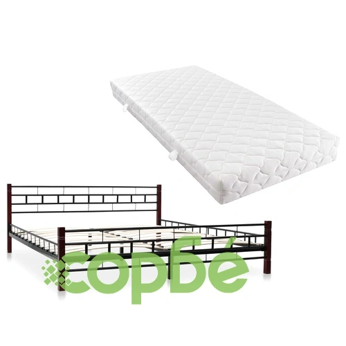 275641  Bed with Mattress Black Metal 180x200 cm(246737+241405) ➤ топ цена ➤ sorbe.bg
