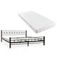 275641  Bed with Mattress Black Metal 180x200 cm(246737+241405)