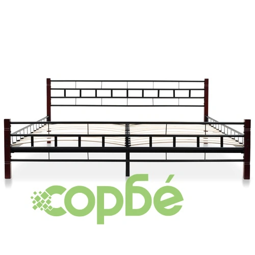 275641  Bed with Mattress Black Metal 180x200 cm(246737+241405) ➤ топ цена ➤ sorbe.bg