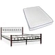 275647  Bed with Memory Foam Mattress Black Metal 140x200 cm(246735+241074)