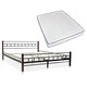 275648  Bed with Memory Foam Mattress Black Metal 160x200 cm(246736+241075)