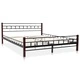 275648  Bed with Memory Foam Mattress Black Metal 160x200 cm(246736+241075)
