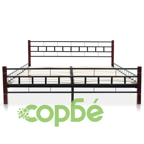 275648  Bed with Memory Foam Mattress Black Metal 160x200 cm(246736+241075) ➤ топ цена ➤ sorbe.bg