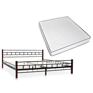 275649  Bed with Memory Foam Mattress Black Metal 180x200 cm(246737+241076)