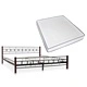 275649  Bed with Memory Foam Mattress Black Metal 180x200 cm(246737+241076)