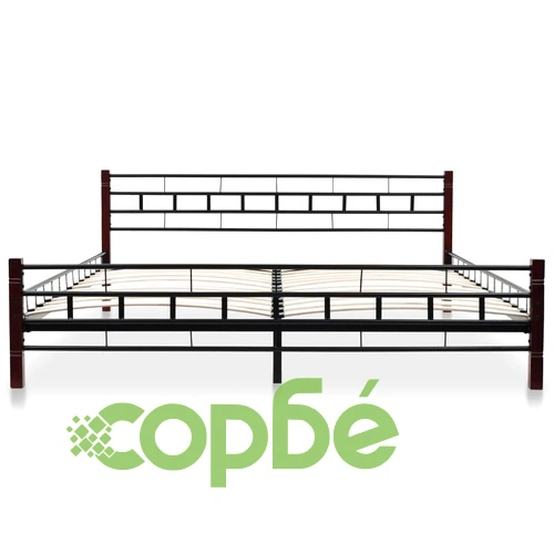 275649  Bed with Memory Foam Mattress Black Metal 180x200 cm(246737+241076) ➤ топ цена ➤ sorbe.bg