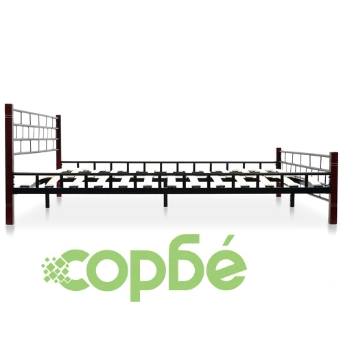 275649  Bed with Memory Foam Mattress Black Metal 180x200 cm(246737+241076) ➤ топ цена ➤ sorbe.bg