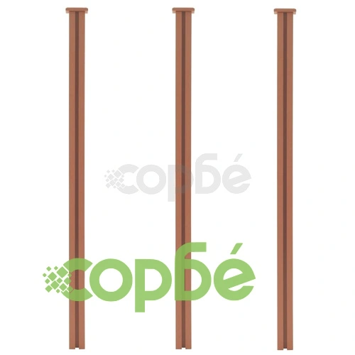 Комплект WPC ограда, 5 квадратни панела, 879x187 см, кафява ➤ топ цена ➤ sorbe.bg