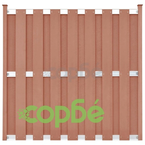 Комплект WPC огради 2 квадратни + 1 скосена 472x185 см кафяви ➤ топ цена ➤ sorbe.bg