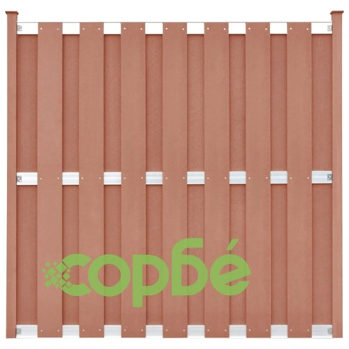Комплект WPC огради 5 квадратни + 1 скосена 1028x185 см кафяви ➤ топ цена ➤ sorbe.bg