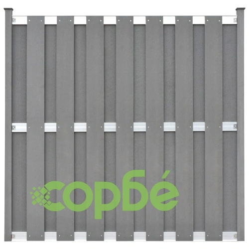 Комплект WPC огради 2 квадратни + 1 скосена 472x185 см сиви ➤ топ цена ➤ sorbe.bg