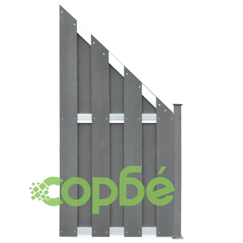 Комплект WPC огради 5 квадратни + 1 скосена 1028x185 см сиви ➤ топ цена ➤ sorbe.bg