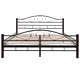 275847  Bed with Mattress Black Metal 140x200 cm(246741+241403)