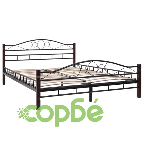 275847  Bed with Mattress Black Metal 140x200 cm(246741+241403) ➤ топ цена ➤ sorbe.bg