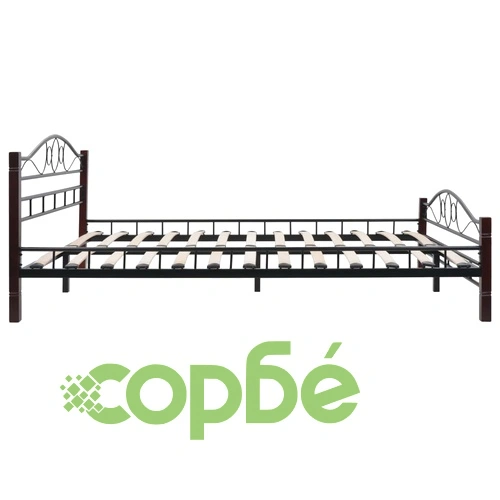 275847  Bed with Mattress Black Metal 140x200 cm(246741+241403) ➤ топ цена ➤ sorbe.bg