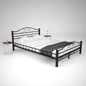 275847  Bed with Mattress Black Metal 140x200 cm(246741+241403)