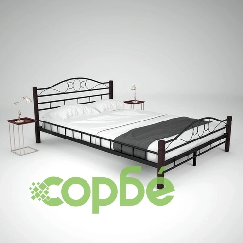 275847  Bed with Mattress Black Metal 140x200 cm(246741+241403) ➤ топ цена ➤ sorbe.bg