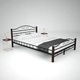 275847  Bed with Mattress Black Metal 140x200 cm(246741+241403)