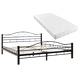 275848  Bed with Mattress Black Metal 160x200 cm(246742+241404)