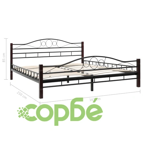 275848  Bed with Mattress Black Metal 160x200 cm(246742+241404) ➤ топ цена ➤ sorbe.bg