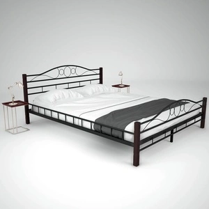 275848  Bed with Mattress Black Metal 160x200 cm(246742+241404)