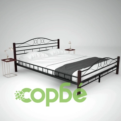 275848  Bed with Mattress Black Metal 160x200 cm(246742+241404) ➤ топ цена ➤ sorbe.bg