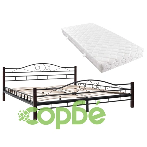 275849  Bed with Mattress Black Metal 180x200 cm(246743+241405) ➤ топ цена ➤ sorbe.bg