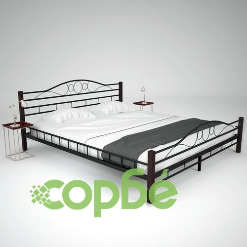 275849  Bed with Mattress Black Metal 180x200 cm(246743+241405) ➤ топ цена ➤ sorbe.bg