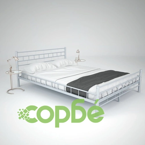 275850  Bed with Mattress White Metal 140x200 cm(246744+241403) ➤ топ цена ➤ sorbe.bg