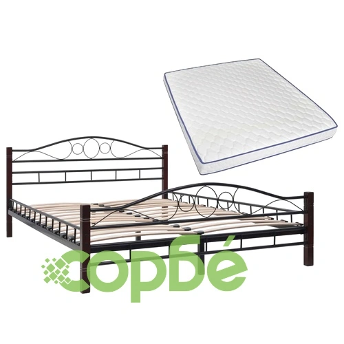 275857  Bed with Memory Foam Mattress Metal 140x200 cm(246741+241074) ➤ топ цена ➤ sorbe.bg