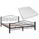 275857  Bed with Memory Foam Mattress Metal 140x200 cm(246741+241074)