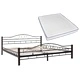 275859  Bed with Memory Foam Mattress Metal 180x200 cm(246743+241076)