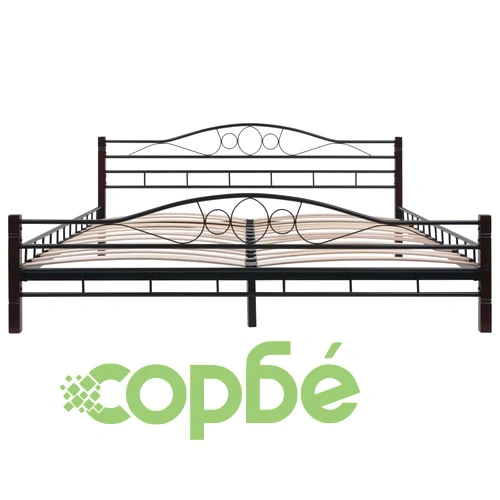 275859  Bed with Memory Foam Mattress Metal 180x200 cm(246743+241076) ➤ топ цена ➤ sorbe.bg