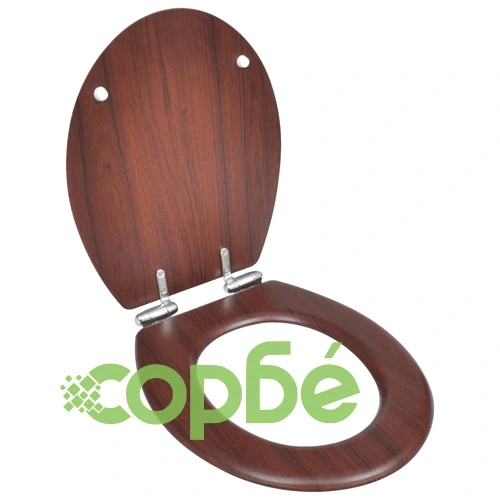 Тоалетни седалки с плавно затваряне, 2 бр, МДФ, кафяви ➤ топ цена ➤ sorbe.bg