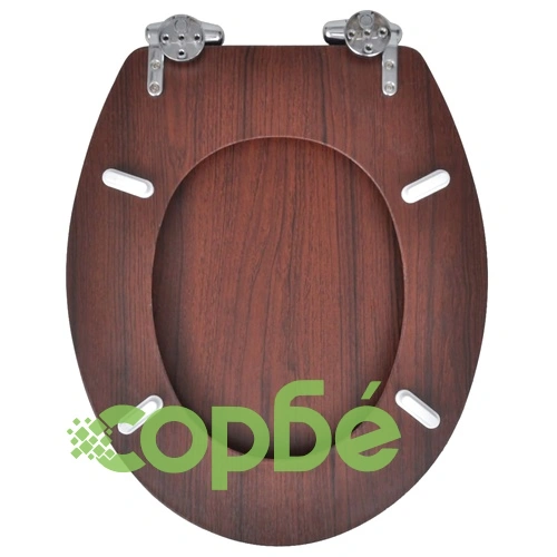 Тоалетни седалки с плавно затваряне, 2 бр, МДФ, кафяви ➤ топ цена ➤ sorbe.bg