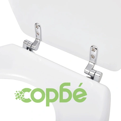 Тоалетни седалки с капаци, 2 бр, МДФ, бели ➤ топ цена ➤ sorbe.bg